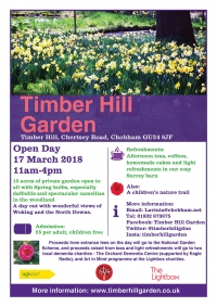Timber Hill Garden Open Day - Saturday 17 March 2018
